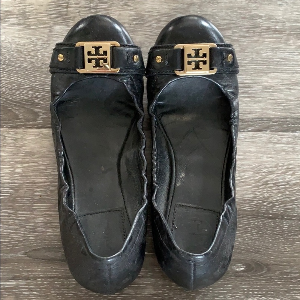 Black Tory Burch leather flats